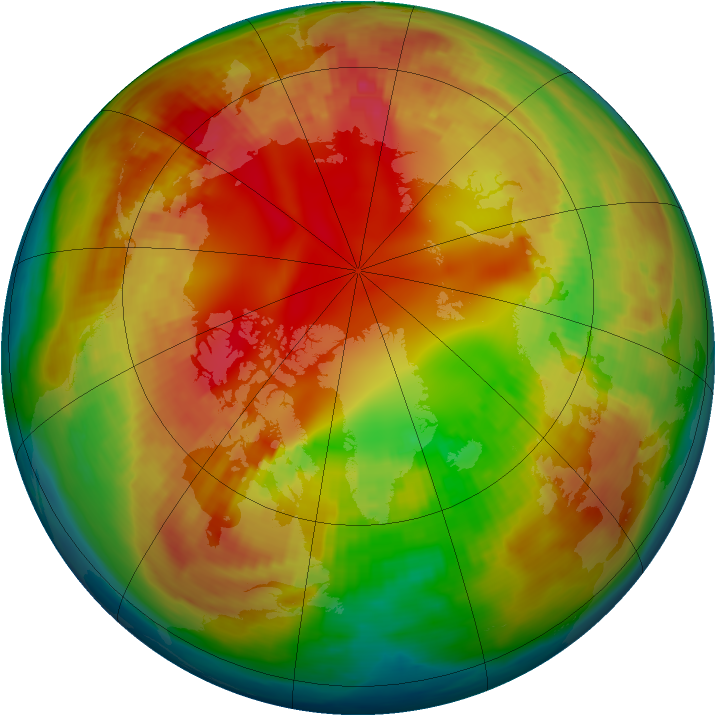 Arctic ozone map for 11 February 1991